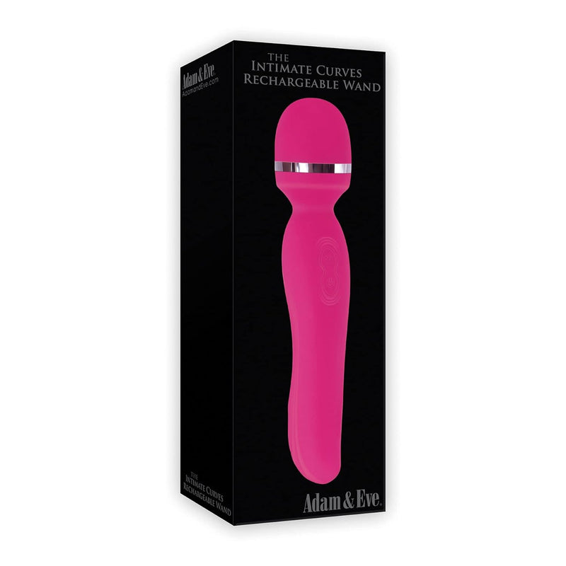 Intimate Curves Powerful Silicone Wand Massager - Waterproof Clitoral Stimulator - 7.75" Pink Vibrator With 10 Speeds - Usb Rechargeable Massager For Women - Adult Sex Toys For Couples