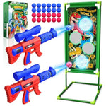 Dinosaur Shooting Game Toys, 2 Air Pump Launcher With Aiming Fun, 3 Dinosaur Theme & 4 Target Score Points, 24 Foam Balls, Indoor Outdoor Toy Gift For Kid Boy 3 4 5 6 7 8 9 10 11 12 Year Old Age 3-12