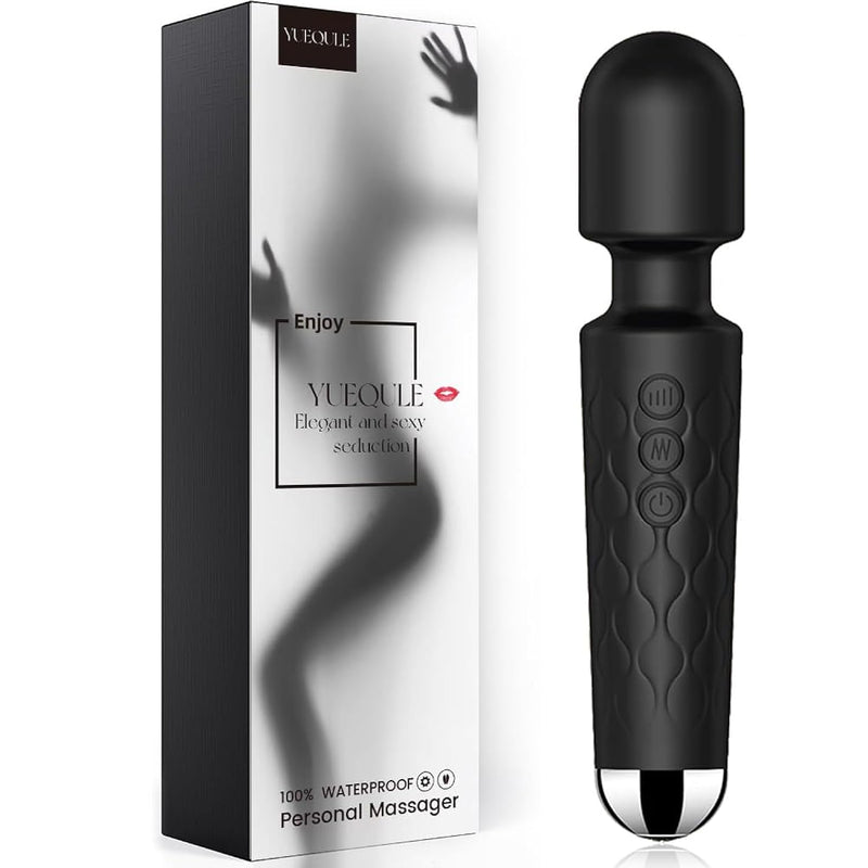 Vibrator WandVibrators For HerFemale Adult Sex ToysWand MassagerClit Vibrator, Sex Vibrators,G Spot DildoWith 8 Speeds Of Pleasure & 20 Patterns, Powerful,Quiet, Waterproof (Black)