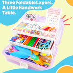 Kids' Craft Supplies Kit with 1100+ Pieces and Storage Box