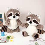 2 Pieces Raccoon Stuffed Animal Small Cute Plush Raccoon Brown Plushie Woodland Toy Soft Animal Doll For Babies Children Kids Girls Boys