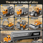 Construction Toys For 3 4 5 6 Years Old Boys Girls Kids, Die Cast Metal Truck Toys W/Play Mat, Sand Toys Trucks Excavator, Dump Truck, Road Roller, Cement Mixer, Car Toys Set For Kids Toddler