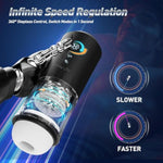 Automatic Male Masturbator, Male Sex Toy With 5 Thrusting & Rotating & Vibration Modes, Hands Free Sex Toys For Men With Infinite Speed Regulation, Lcd Display & Suction Base Penis Pump