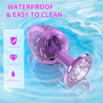Sex Toys Anal Butt Plug, 3Pcs Adlut Toys Safety Metal Butt Plug Sexy Toy with Crystal Diamond Anal Sex Toy for Men Adult Sex Toys & Games (Purple)