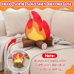 Campfire Plush Toys, Fake Fire Firewood Plush Pillow - Realistic Flameless Campfire Decor For Adults, Cozy Home Office Room Decoration, Camping Enthusiast Gift Idea