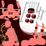 Spreader Bar Sex Bondage Toys Bdsm Detachable Bondage Restraints With Leather Handcuffs Ankle Cuffs Furniture Restraints Kit Expandable Fetish Sm Games