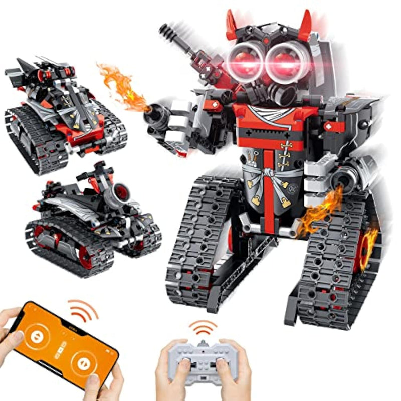 3-In-1 Stem Remote & App Controlled Coding Robot Building Kit For Boys 6-12, 419 Pcs Rc Robot/Tank/Car Educational Building Blocks Toy, Science Learning & Engineering Gift For Kids