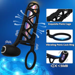 Vibrating Penis Sleeve Cock Ring, Couples Adult Sex Toys For Men Women, Penis Vibrator With App Control 10 Modes, Delay Ejaculation Erection Enhancement, Male Chastity Device Cock Cage For Sex Toy