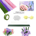 400 Pcs Pipe Cleaner Flower Kit with Chenille Stems & Floral Wires for DIY Bouquets