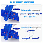 6 Pack Airplane Launcher Toys, 2 Flight Modes Led Foam Glider Catapult Plane, Outdoor Flying Toy For Kids, Birthday Gifts For Boy Girl 4 5 6 7 8 9 10 11 12 Year Old, B-Day Party Supplies