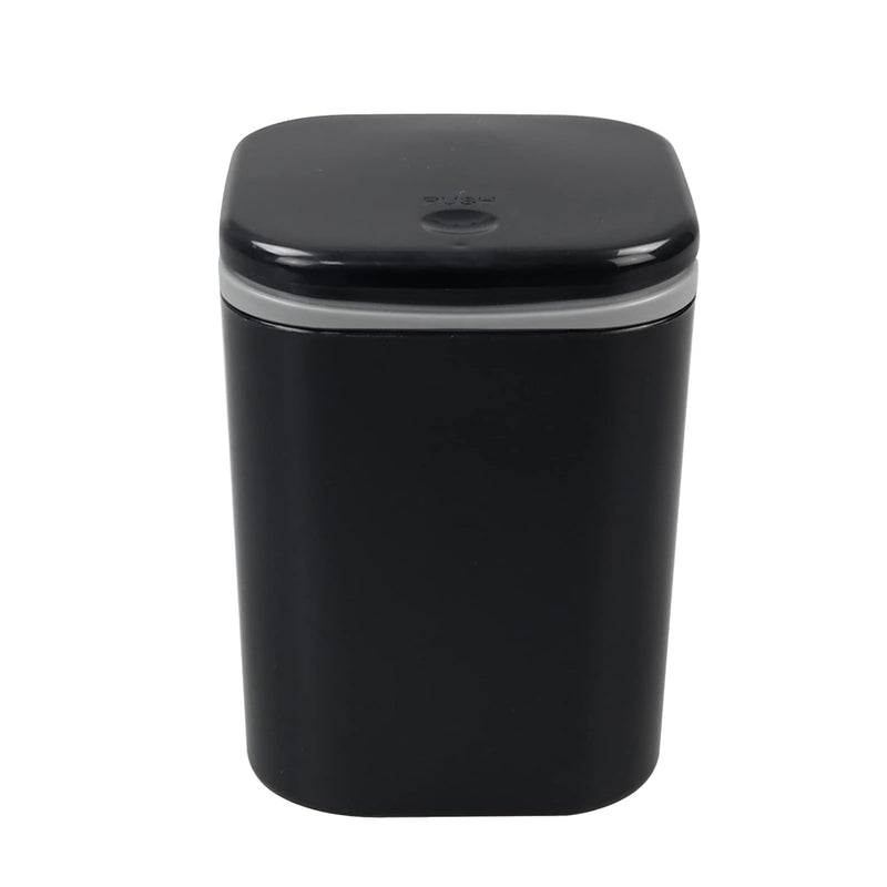 Plastic 0.5 Gallon Tiny Trash Can, Desktop Mini Waste Bin, Black