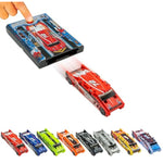 Original Stunt Card Racer – Flat Car Racer And Pocket Size Racecar Launcher With Built-In Button For Stunt Launching And Racing – Compact – Red