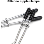 Nipple Clamps Nipple Clip Breast Clit Stimulation With Soft Rubber Non Piercing Body Clamp Sexy Toys For Women Men Couples Beginner (Silver)