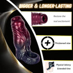 Silicone Monster Sleeve Girth Enhancer Plus Sleeve With Cock Ring Adult Sex Toys For Men Red And Black Penis Ring