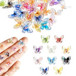 100 Pcs Mini Resin Butterfly Charms, 10 Styles for Dollhouse, Nail Art & DIY Crafts
