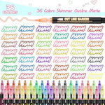36 Color Metallic Outline Markers for Kids & Adults, Drawing, Cards & DIY Crafts
