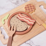 16Pcs Wooden Breakfast Toy Kitchen Sets, Montessori Toy Food Toddler Play Kitchen Accessories With Bread, Cheese, Egg, Pretend Play Food Sets For Kids Kitchen Boys & Girls Birthday Gift