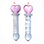 Crystal Glass Wand Dildo, Glass Wand, Heart Of Glass Pink Glass Dildo Wand, Luxury Adult Toy For Women And Couples (Style B)