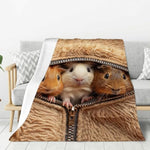 Guinea Pig Blanket Cute Throw Blankets Cozy Fleece Flannel Plush Bedding Guinea Pig Stuff Gifts For Men Women Boys Girls Teens Adults For Couch Sofa Bed Decor 40"X50"