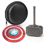 Transformable Fidget Spinner, Metal Hand Hammer Fidgit Toy For Kids Adults, Cool Shield Chain Fingertip Gyro Stress Relief Cube For Office, Stocking Stuffer Gifts For Christmas 2 Pack