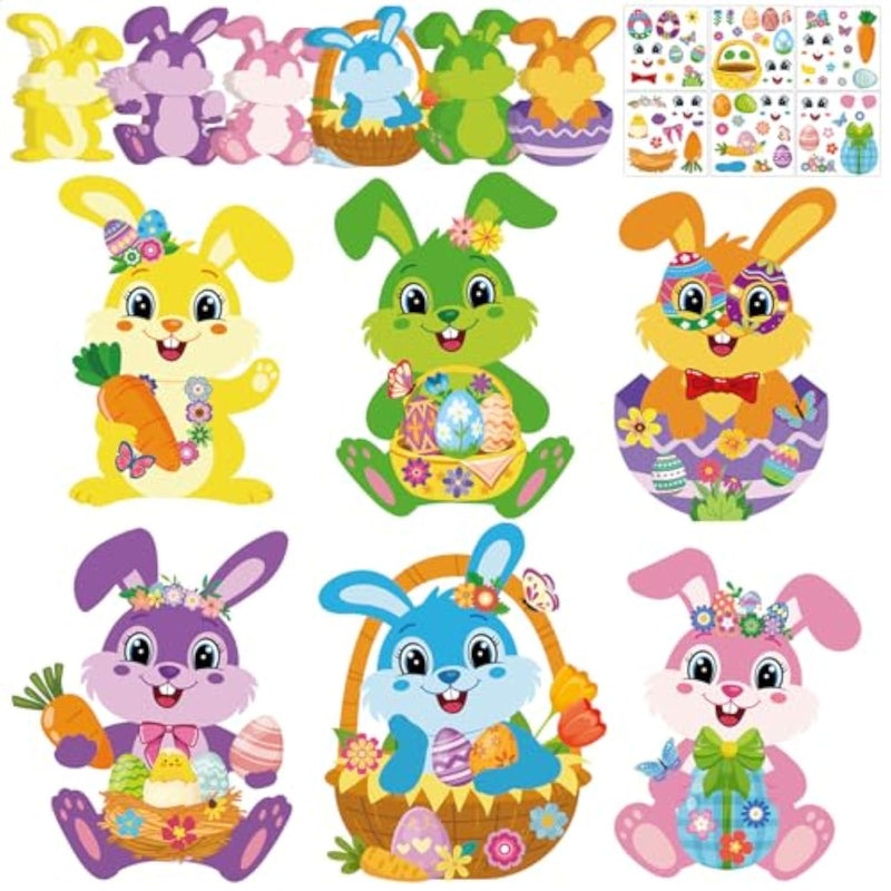 Easter Bunny Craft Kit for Kids, DIY Bunny Cards, Egg Stickers & Holiday Activity Set