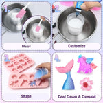 Soap Making Craft Kit for Kids, Makes 40+ Soaps with Unicorn, Mermaid & Butterfly Molds