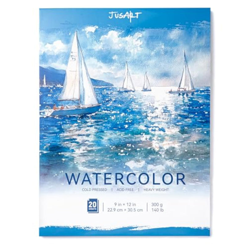 9 x 12 Watercolor Paper Pad, 20 Sheets, 140 lb 300 GSM Cold Press Paper