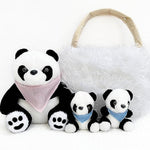 Panda Stuffed Animal Bear Plush Toy For Girls 5 Pcs Set - Mommy, 2 Babies, Bag, Blanket Stuffies 3 4 5 Year Old Girl, Little Girls Birthday, Christmas Age 3-9