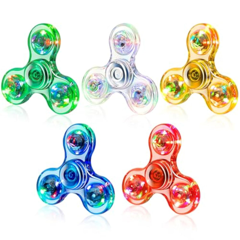 5 Pack Fidget Spinner, Light Up Fidget Spinners For Kids - Christmas Fidget Gifts & Stocking Stuffers, Glow In The Dark Fidget Toy Christmas Party Favors Goodie Bag Stuffers Classroom Prizes
