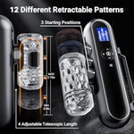 Male Masturbator Sex Toys, Upgrade Sex Toys For Men With 4 Thrust Depths & 3 Start Points & 10 Thrusting Vibrating Speeds Adult Sex Toy, Ai App Control Sex Machine Soft Tpe Channel Blowjob Toy