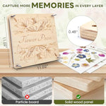 11 x 11 Inch Wooden Flower Press Kit, 10 Layers for Bouquet Preservation & Crafts