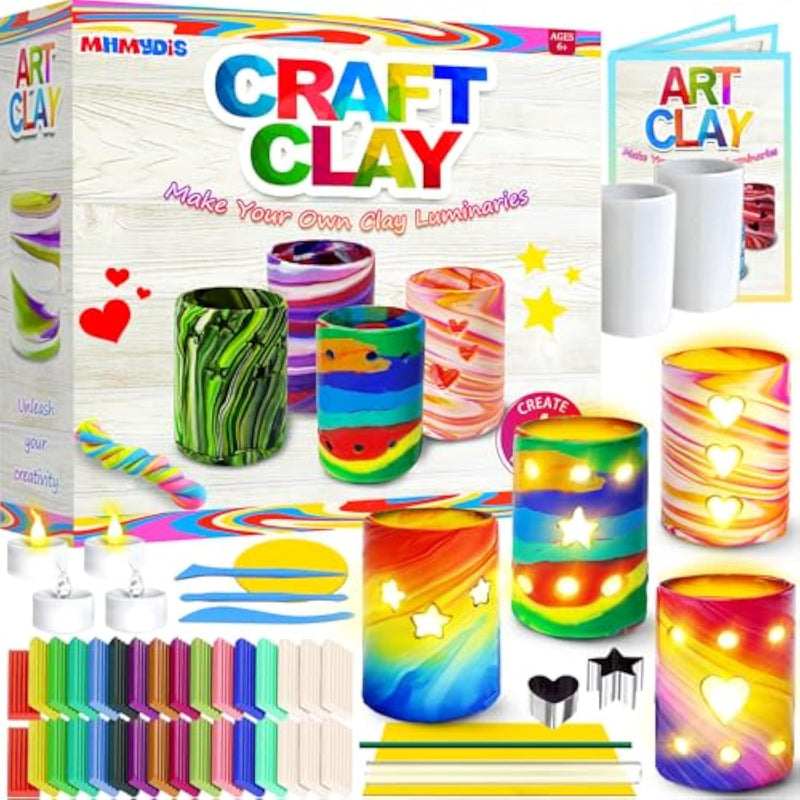 Create Your Own Clay Luminaries Craft Kit for Kids & Teens Ages 6-12+