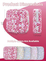 Quilted Period Bag, Floral Period Pouches for Teen Girls Women(Red)
