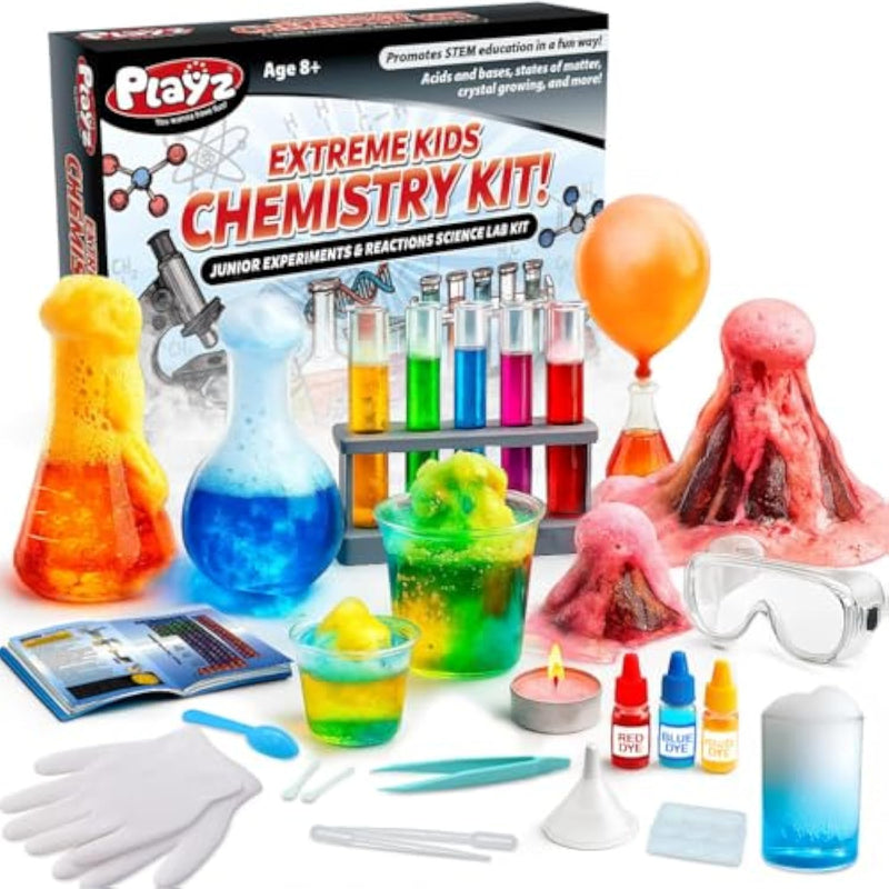 Extreme Chemistry Set – 52 Unique Experiments, Science Kits For Kids Age 8-12, Lab Gear, Volcano Project, Learning Tools, Fair Activity, Discovery Gift, Stem Toys For Boys And Girls