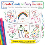 Wikki Stix Create-a-Card Kit with 108 Stix & 16 Cards, Mess-Free Kids Craft