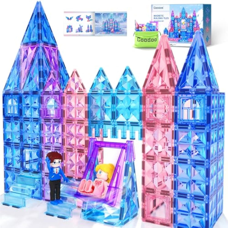 Diamond Magnetic Tiles & Building Blocks — Princess Toys For Girls & Boys, Toddler Girl Gifts, 3 4 5 6 Year Old Gifts, Toys For Ages 3-8, 3 Year Old Birthday & Xmas Present