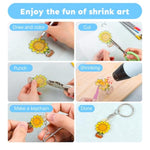 100 Pcs Mini Shrink Plastic Sheets for Kids, 3 x 2 Inch Sanded Craft Film
