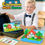 Magnetic Blocks Kids Travel Toys With Portable Metal Tin – Montessori Building Blocks Stem Magnet Magnetic Tiles Toddler Kids Toys For 3+ Year Old Boys & Girls, Classroom Must Haves Creative Gift