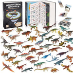 Dinosaur Toys Book With 50 Pcs Different Dinosaurs Figures & Pokers,Interactive Perfect For Kids Dinosaurs Educational Toys For 3 4 5 6 7 8 12 Year Old Boys&Girls