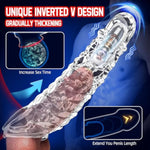 Penis Sleeve Vibrating Cock Sleeve, Penis Extension Reusable With Clitoral Stimulator, Soft Graininess Shaped Penis Extender, Penis Sleeve Enlarge Prolong, Sex Toy For Men And Women Pleasure