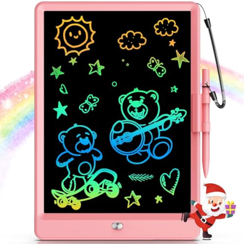 10 Inch LCD Writing Tablet for Kids Ages 3-8, Electronic Doodle Board, Pink