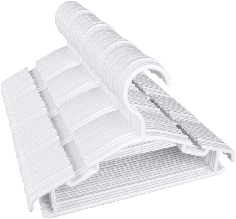 Kids Hangers 100 Pack Baby Hangers for Closet Toddler Hangers Plastic White Childrens Hangers Small Hangers 10.24inch