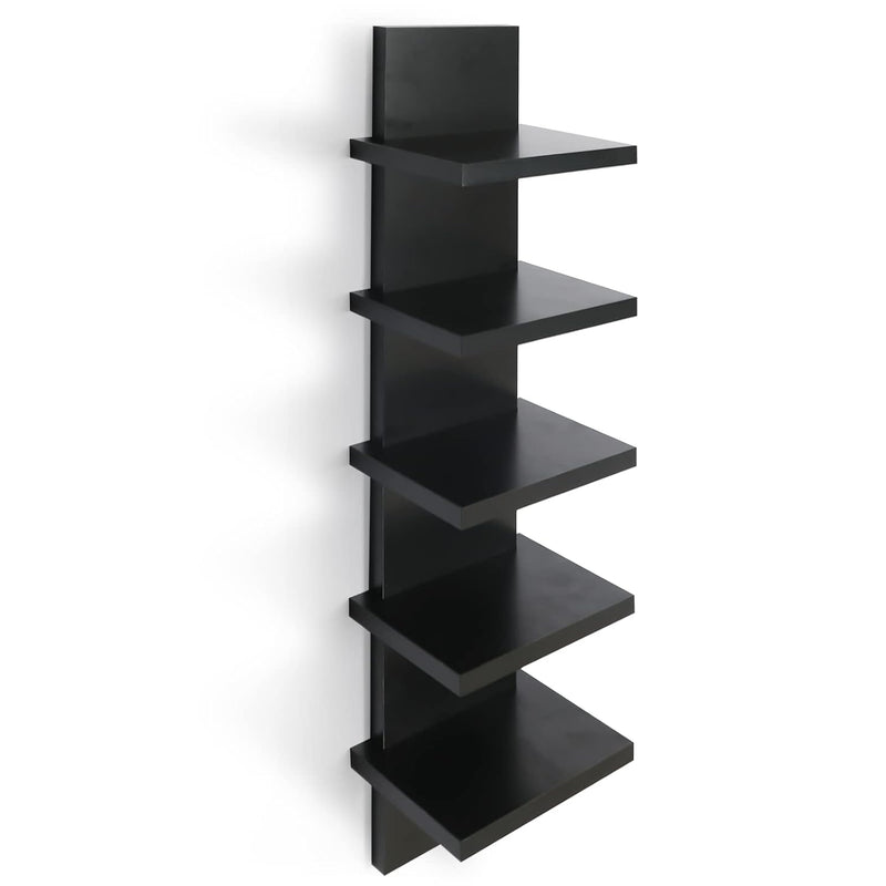 5 Tier Wall Shelves Black, Vertical Column Shelf Floating Storage Home Decor O