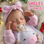 Lifelike Reborn Baby Dolls - 20-Inch Sweet Smile Real Life Realistic-Newborn Full Body Vinyl Sleeping Baby Girl With Toy Accessories Gift Set For Kids Age 3+
