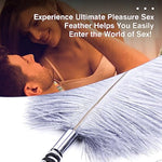 Bdsm Feather Teaser Whip & Paddle For Adults - Sm Spaking Alternative Foreplay Flirting Sexy Tool Sex Toys For Couples & Lovers, Spanking Accessories With Soft Feather Tickler Grey