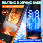 Sex Toys For Men Male Masturbator - Adult Toys For Men Penis Pump With 10 Vibration & 10 Thrusting & 15 Thrusting Speeds With Heating & Drying Base, Lcd Display Male Stroker Adult Sex Toys & Games