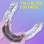 Double Ended Dildo Clear Realistic Dildo, Anal Dildo With Internal Bendable Stand, G-Spot Penis Dildo For Vagina Anal, Sex Toys For Couple