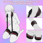 Bondage Restraints, Bdsm Kit Sex Bondage With Adjustable Handcuffs & Sex Straps For Couples Sm Game Play, Bed Restraints With Neck To Leg Spreader Bondage Rope For Women Beginner Adult Sex Toys