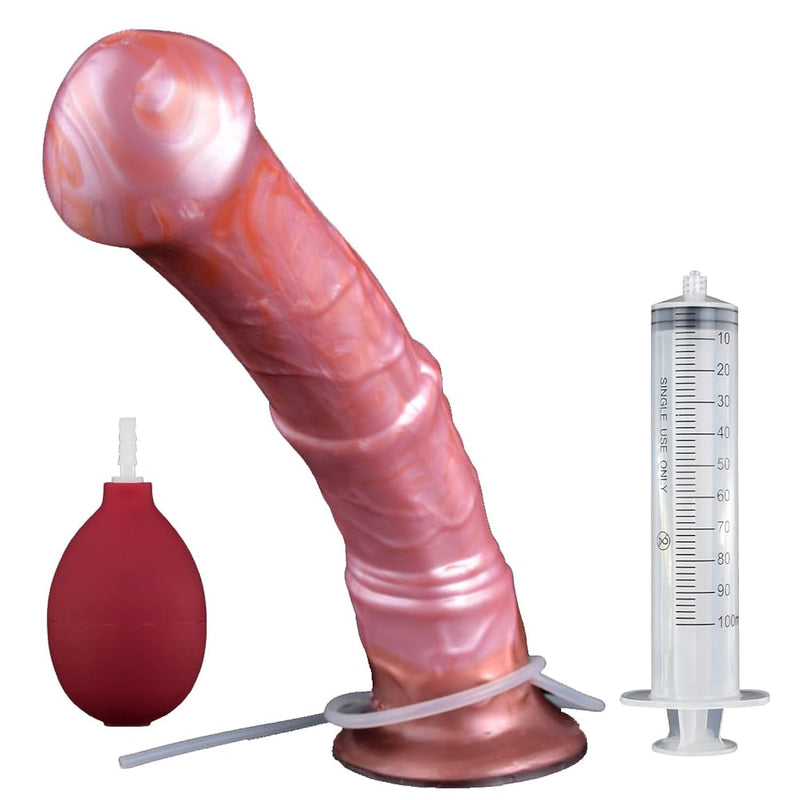 Multi Color Silicone Soft Big Long Horse Dildo Squirting Dildo Anal Plug Optional Size With Suction Base (M)