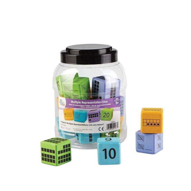 hand2mind Multiple Representation Dice, Large Foam Dice for Classroom, Subi